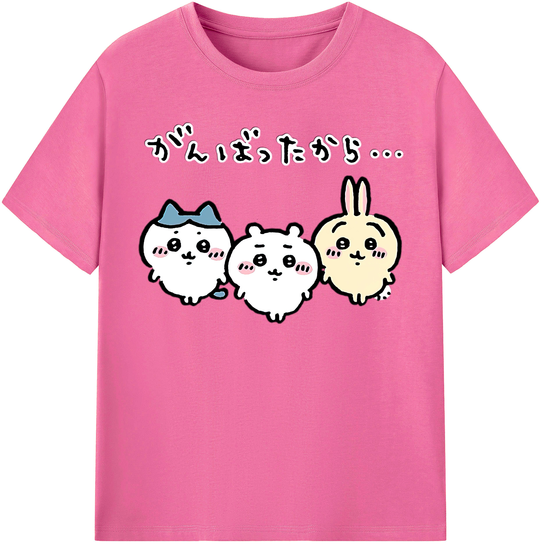 （画像用） ちいかわ ハチワレ Chii-kawa hachiware レディースカジュアルプリントTシャツ（綿100％）